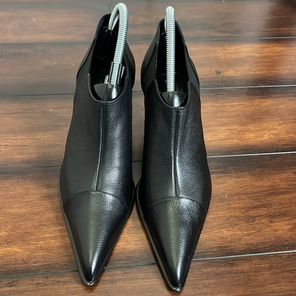 Narciso Rodriguez Leather Booties Shoes Pointed Toe sz 40 Quiet Luxury Old MOney - Picture 3 of 13